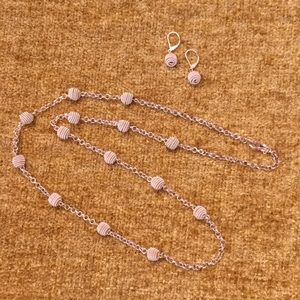 Rose Gold tone necklace and earring set